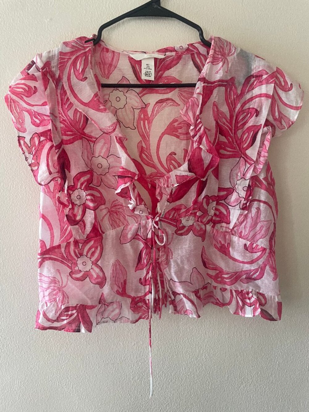H&M RUFFLE TRIMMED BLOUSE - Picture 2 of 3